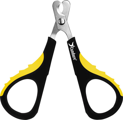Candure Cat Nail Clippers for Indoor Cats, Rabbits, Hamsters, Birds with Precise Angled Edges to Ensure Easy & Safe Trimming Stainless Steel Cat Nail Trimmer for At-Home Cat Grooming