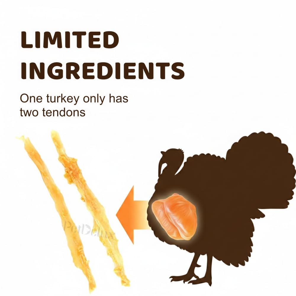iPaw Turkey Tendon for Dogs Value Pack, All Natural Human Grade Puppy Chew