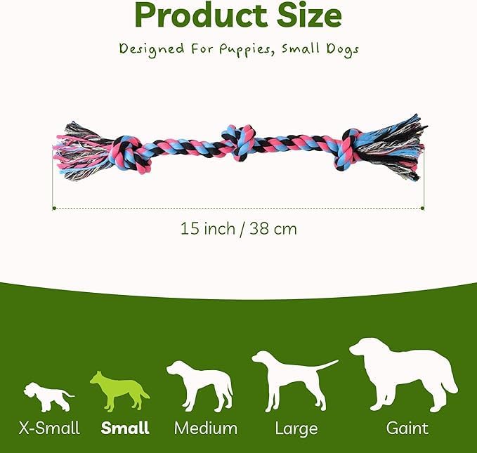 SHARLOVY Large Tough Chew Toys for Aggressive Chewers, 9 Pack Dog Rope Toys