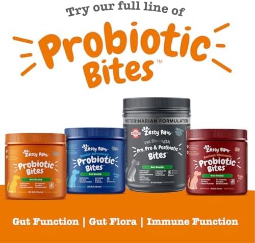 Zesty Paws Probiotics for Dogs - Gut Health Soft Chews, Pumpkin, 90 Ct