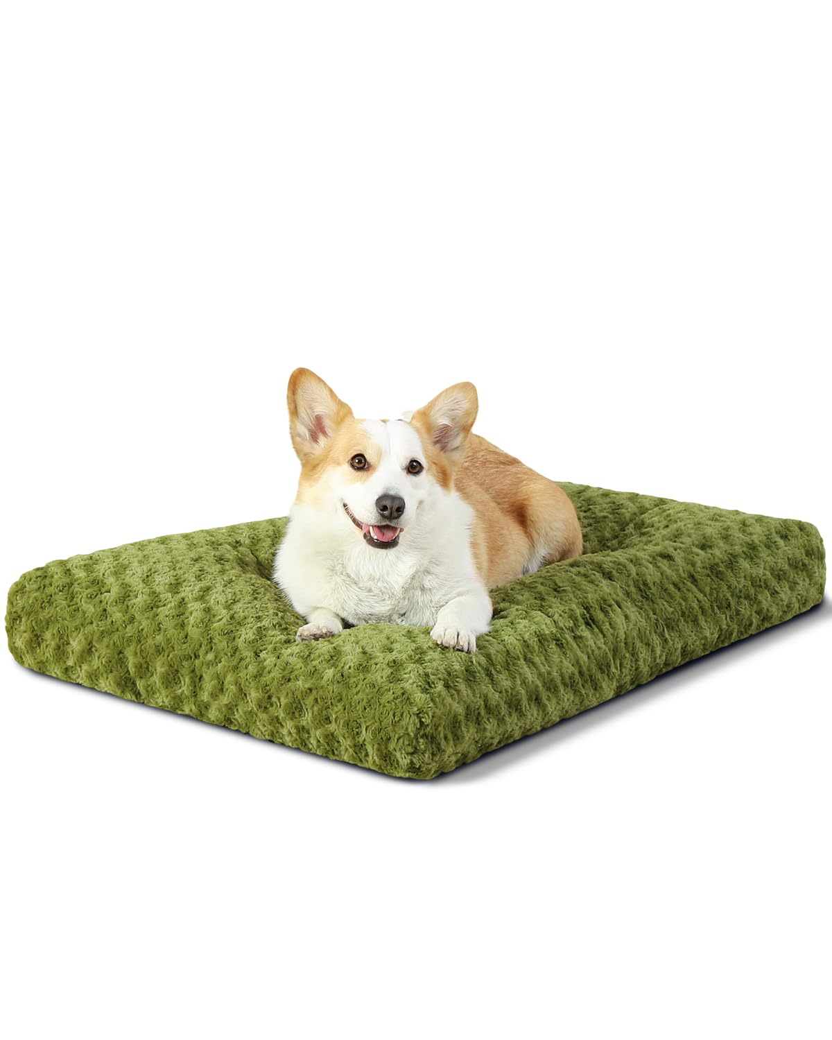 KSIIA Washable Dog Bed Medium Size Dog Crate Bed Plush Pet Mat 35"x23" Gray