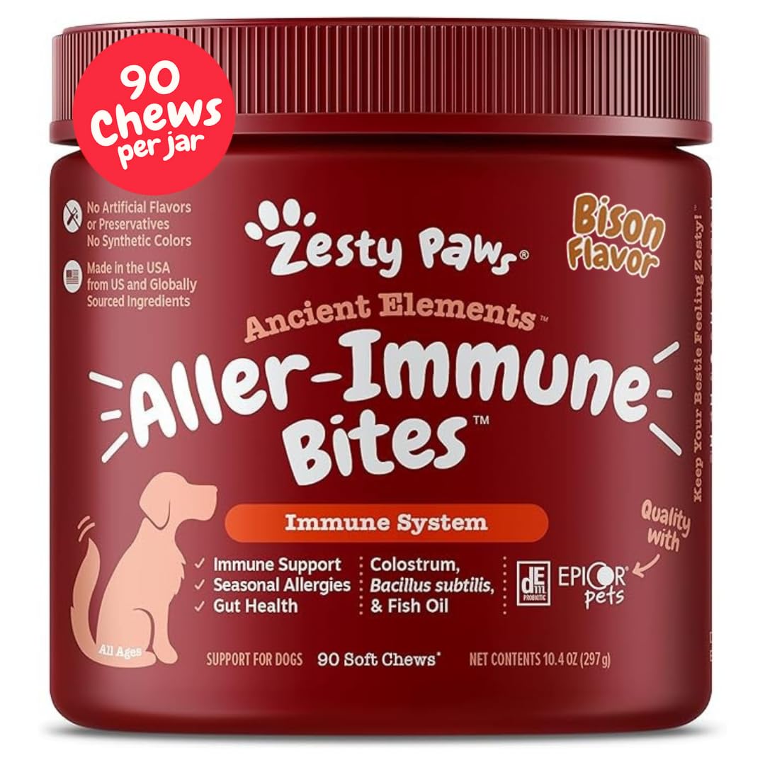 Zesty Paws Dog Allergy Chews - Dog Allergy Relief, Lamb, 90 Ct