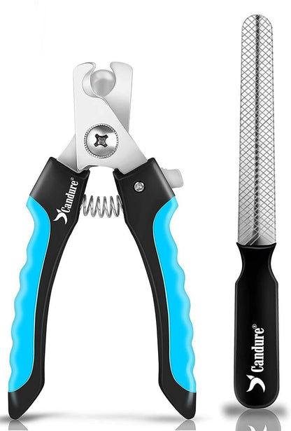 Candure Cat Nail Clippers for Indoor Cats, Rabbits, Hamsters, Birds with Precise Angled Edges to Ensure Easy & Safe Trimming Stainless Steel Cat Nail Trimmer for At-Home Cat Grooming