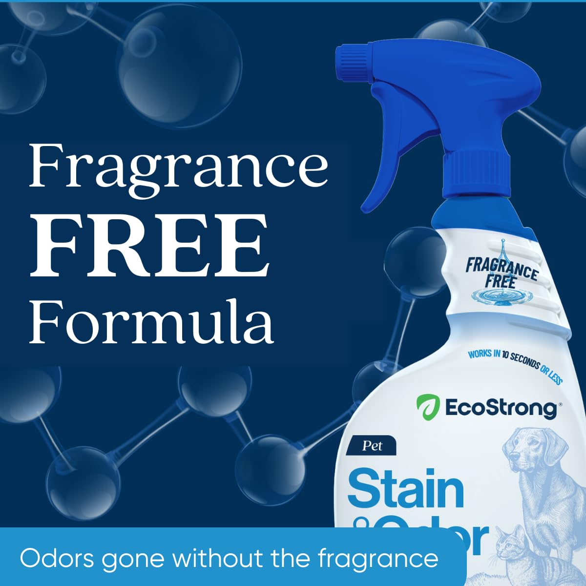 Eco Strong Pet Stain and Odor Remover - Pet Odor Eliminator, Urine Destroyer for Dogs, Pet Urine Enzyme Cleaner | Santel Woods - 128 oz