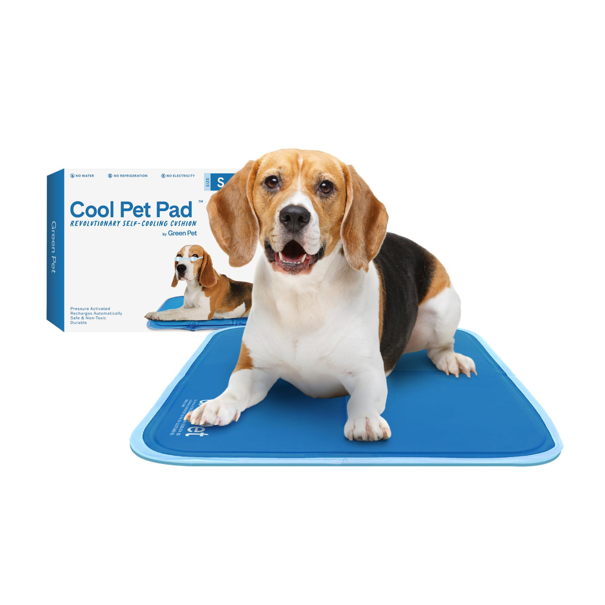 The Green Pet Shop Cool Pet Pad - Medium, Sage Grey - Self-Cooling, Pressure Activated Mat for Dogs & Cats from 21-45 lbs - Non-Toxic Gel, No Water Needed