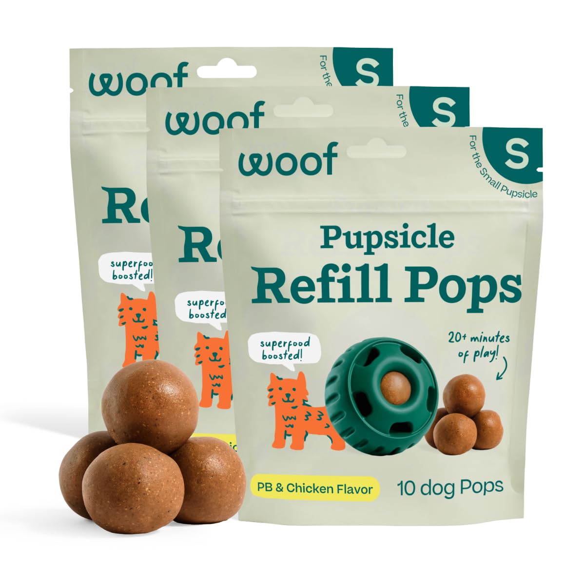 WOOF Pupsicle Birthday Refill Pops Dog Treats, Large
