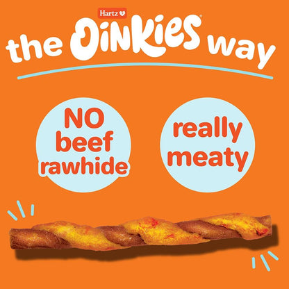 Hartz Oinkies Tender Twirls + Collagen Rawhide‑Free Dog Chews, 20 Count, 9.5 Ounce (Pack of 12)