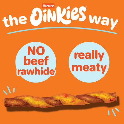 Hartz Oinkies Tender Twirls + Collagen Rawhide‑Free Dog Chews, 20 Count, 9.5 Ounce (Pack of 12)
