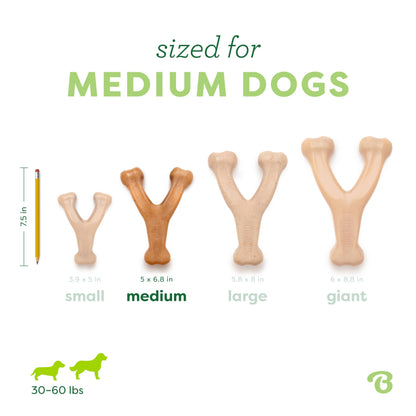 Benebone Wishbone Dog Chew Toy for Aggressive Chewers, Real Bacon, Small