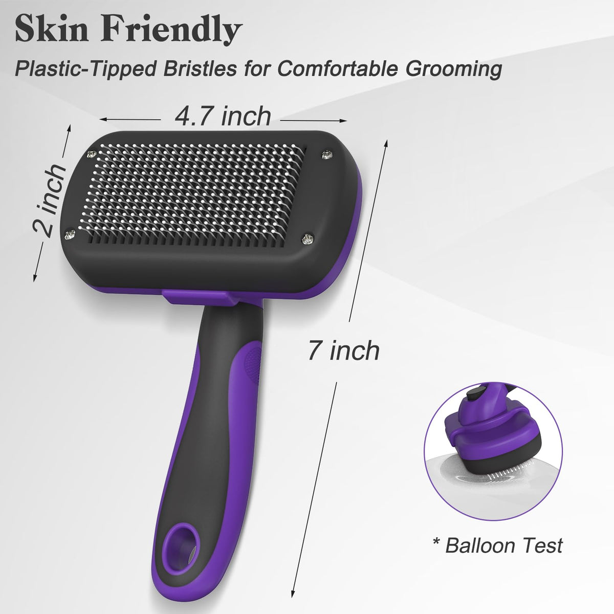 Swihauk Self Cleaning Slicker Brush - Skin Friendly Deshedding Grooming Tool for Dogs & Cats, Suitable for Shedding & Haired Pets, with Pet Supplies Accessories, Blue