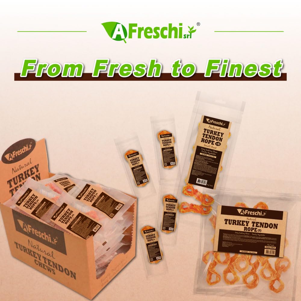 A Freschi srl® All-Natural Turkey Tendon for Dogs, Ring (S), 6 Count