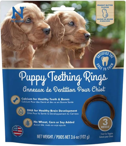 N-Bone Puppy Teething Rings, Chicken Flavor, Natural Puppy Teething Chews & Chew Treats, Helps Soothe Teething Gums, Calcium Enriched, 6 Rings