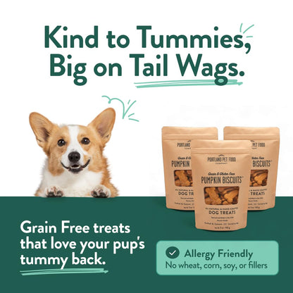 Portland Pet Food Pumpkin Dog Treats - Healthy, Grain-Free Biscuits, 5 oz