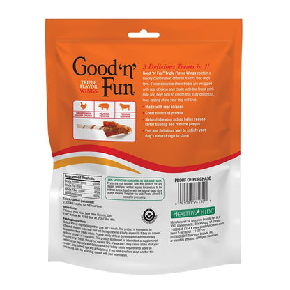 Good 'n' Fun Wings Long-Lasting Dog Treat Made With Real Protein, 12 oz