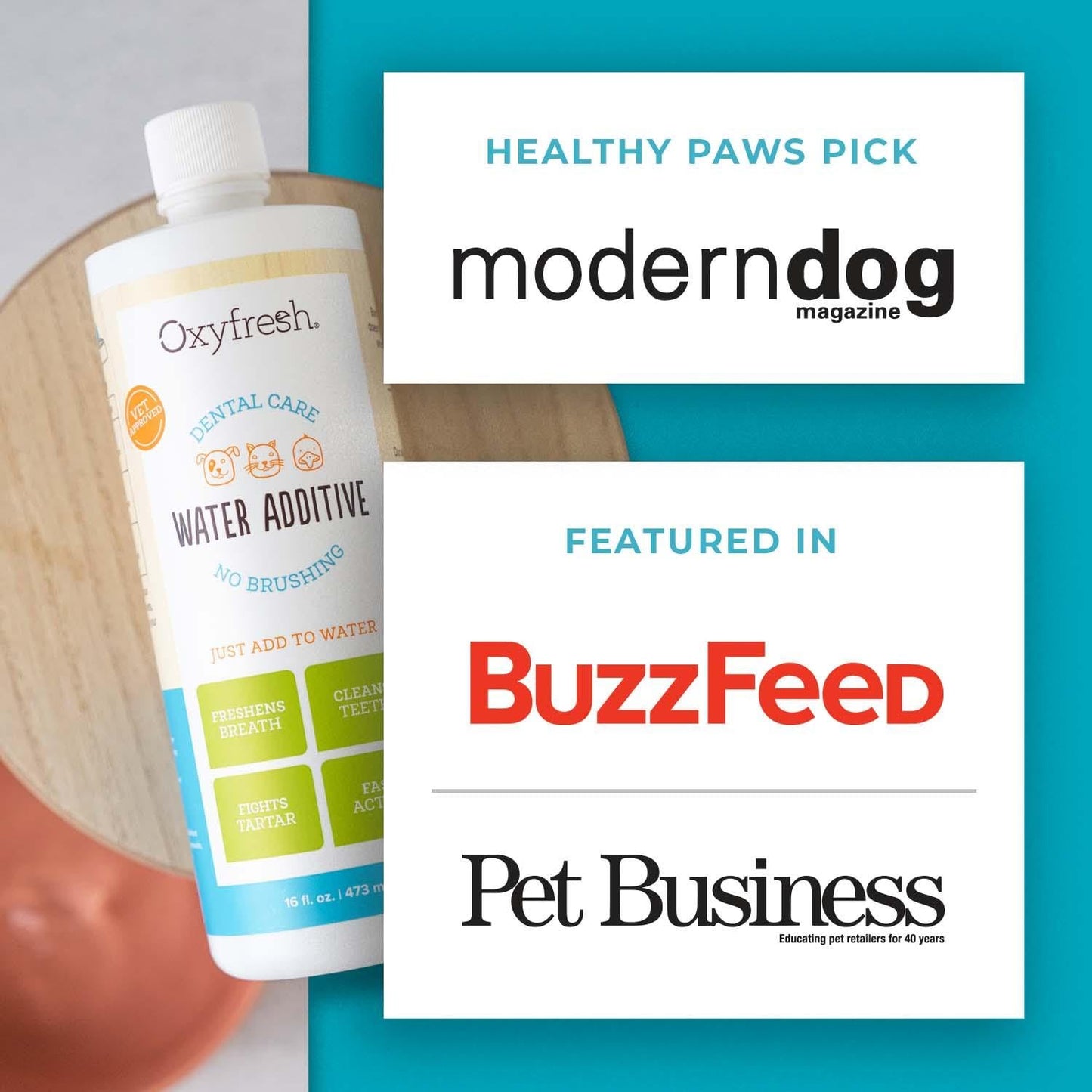 Oxyfresh Premium Pet Dental Care Solution Pet Water Additive – No Brushing