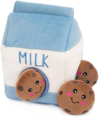 ZippyPaws Burrow Hide & Seek Plush Puzzles - Milk and Cookies