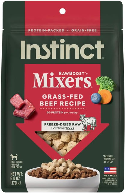 Instinct Freeze Dried Mixers, Dog Food Toppers, Beef, 6 oz. Bag
