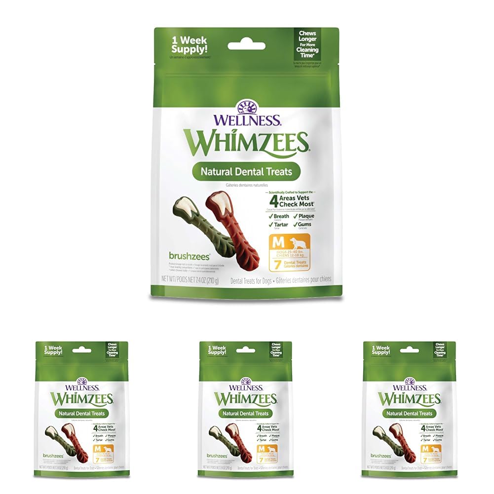 Wellness WHIMZEES Freshzees Natural Dog Dental Treat, Soft Chews, Freshens Breath, Extra-Small Size, 14.81 oz Bag, 56 Count