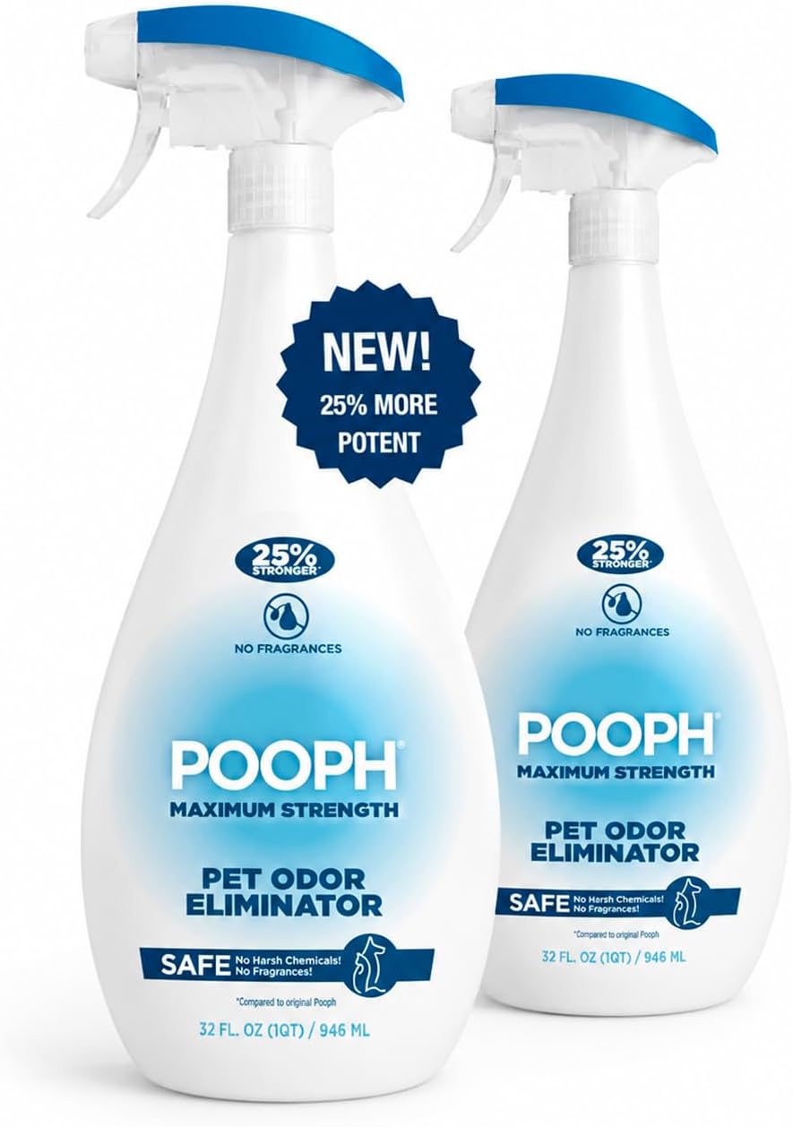 POOPH Plus Maximum Strength Pet Odor Eliminator Spray, 32 oz - Pack of 2