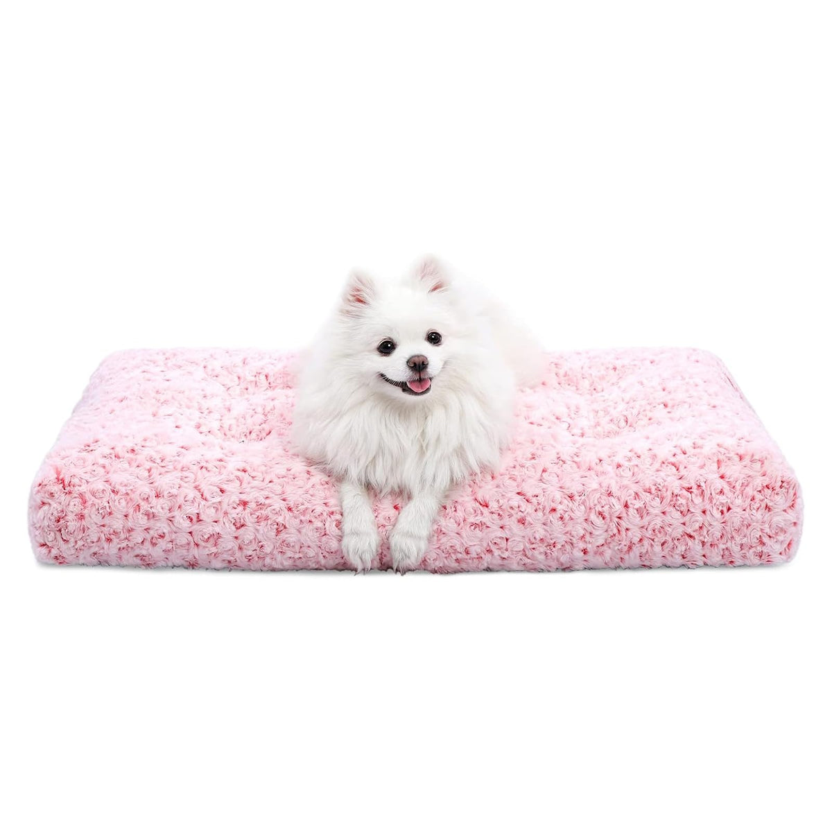 KSIIA Washable Dog Bed Medium Size Dog Crate Bed Plush Pet Mat 35"x23" Gray