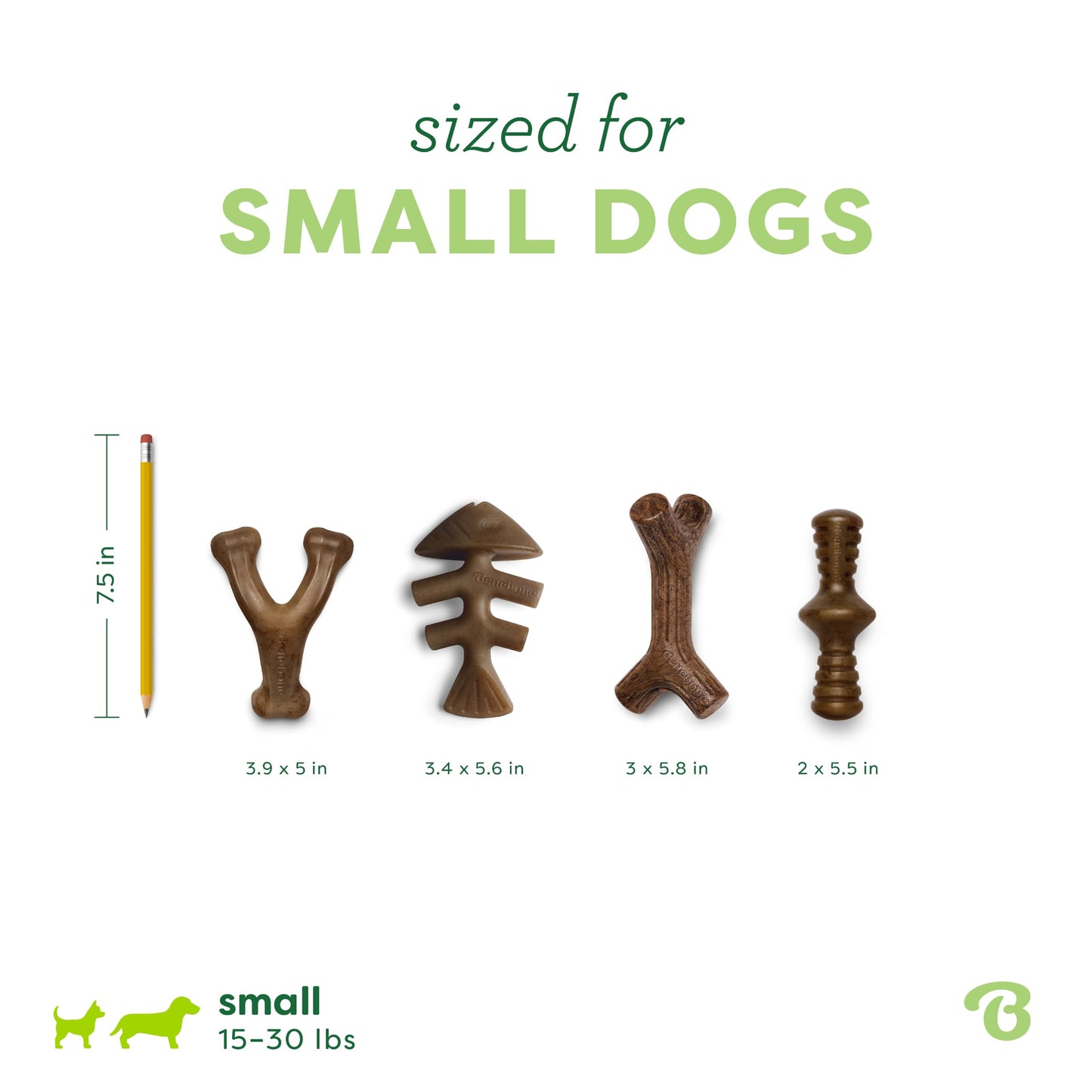 Benebone 7-Pack Dog Chew Toys for Aggressive Chewers, Dog Bones, Medium