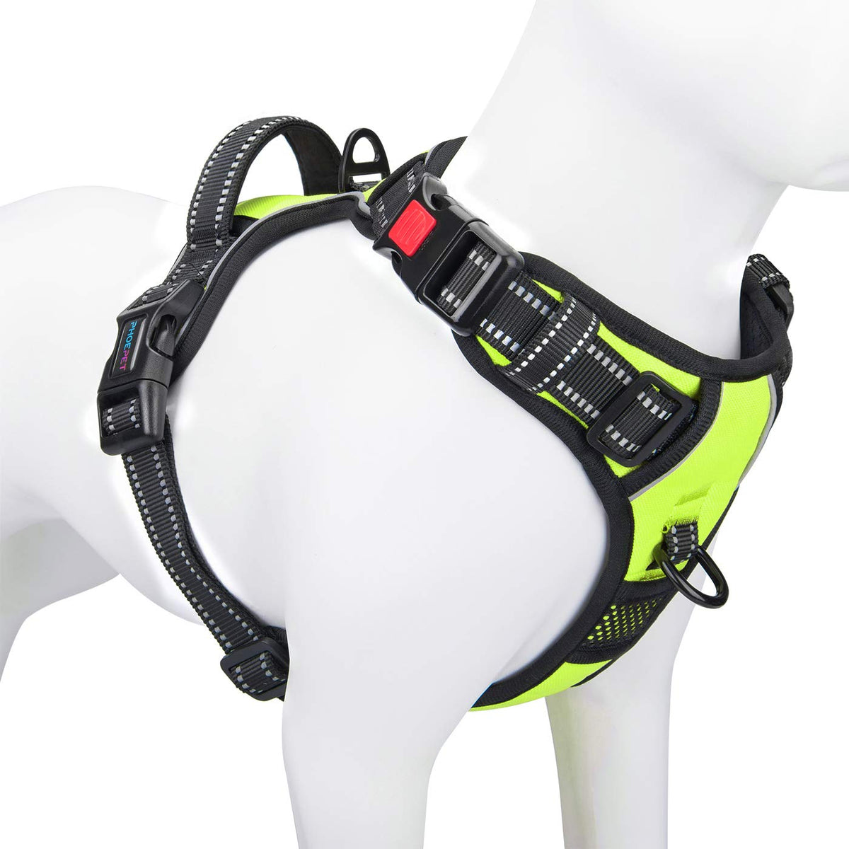 PHOEPET No Pull Dog Harness Medium Reflective Front Clip Vest with Handle
