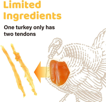 iPaw Turkey Tendon for Dogs Value Pack, All Natural Human Grade Puppy Chew