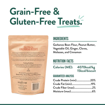Portland Pet Food Pumpkin Dog Treats - Healthy, Grain-Free Biscuits, 5 oz