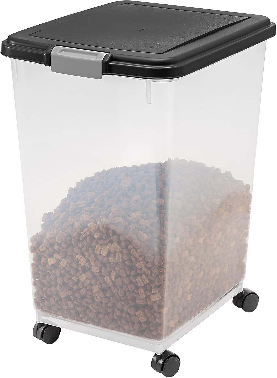 IRIS USA Dog Food Storage Container, Up to 10 lbs, Clear/Gray, Made in USA