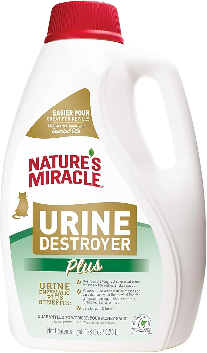 Nature's Miracle Cat Urine Destroyer Plus, Enzymatic Cleaner, 1 gal