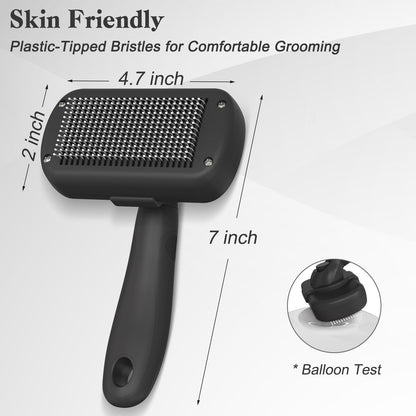 Swihauk Self Cleaning Slicker Brush for Dogs & Cats, Skin Friendly Pet Grooming for Shedding, Deshedding, and Hair Removal - Puppy Brush for Long Haired Pets, Pet Supplies, Purple