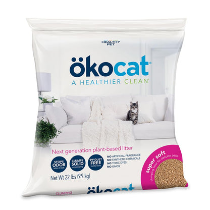 ökocat Low Tracking Natural Wood Clumping Cat Litter, Odor Control 14 Lbs