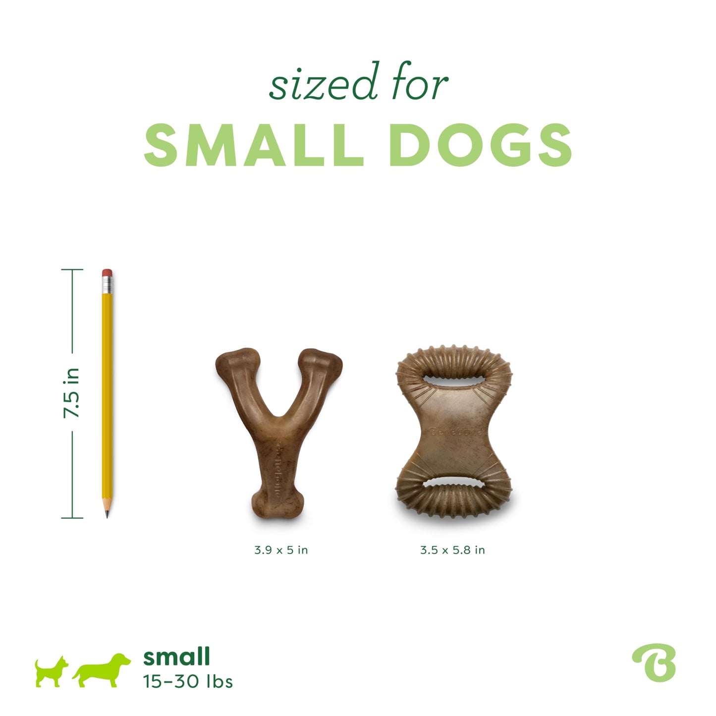Benebone 7-Pack Dog Chew Toys for Aggressive Chewers, Dog Bones, Medium