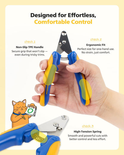 PETHROOM Cat Nail Clipper Trimmer for Indoor Cats, 2mm Circular Cut Hole