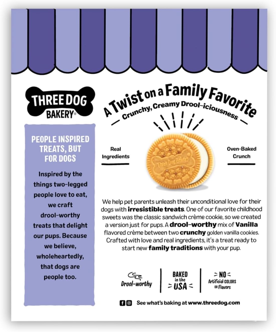 Three Dog Bakery Lick'n Crunch! Dog Treats - 13 oz