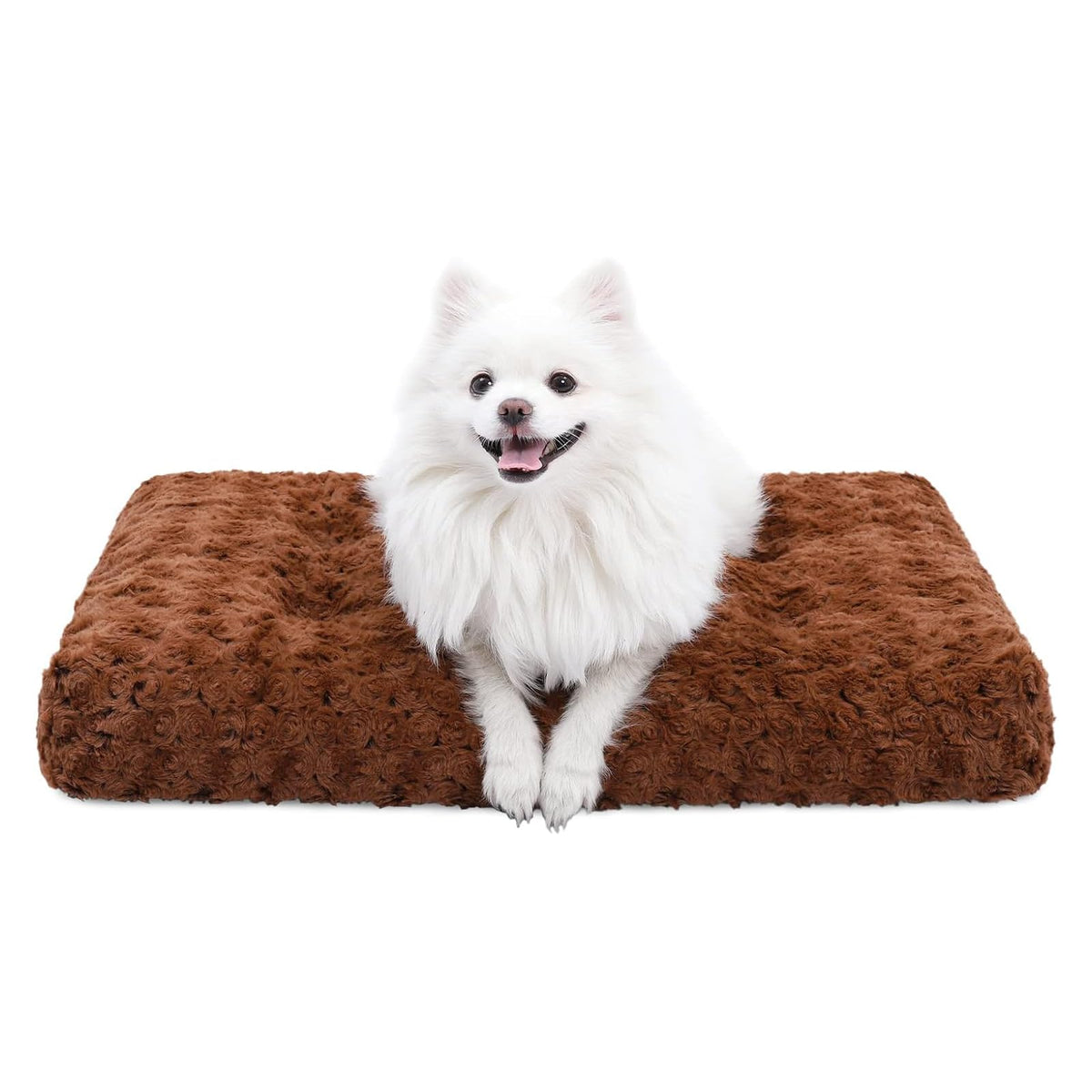 KSIIA Washable Dog Bed Medium Size Dog Crate Bed Plush Pet Mat 35"x23" Gray