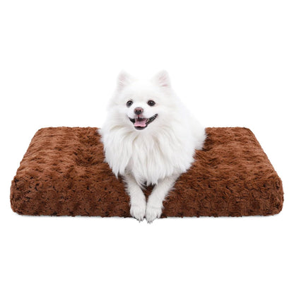 KSIIA Washable Dog Bed Medium Size Dog Crate Bed Plush Pet Mat 35"x23" Gray