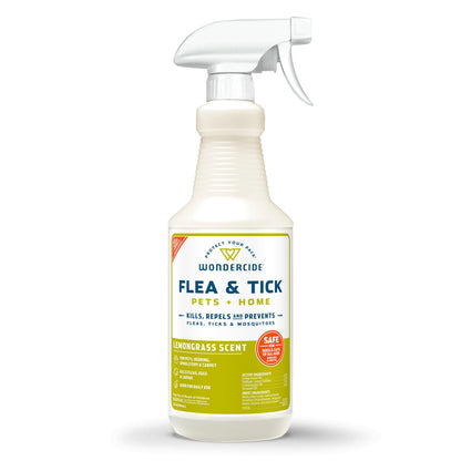 Wondercide - Flea, Tick & Mosquito Spray for Pets and Home with Natural Essential Oils - Killer, Control, Prevention, Treatment - Lemongrass 16 oz