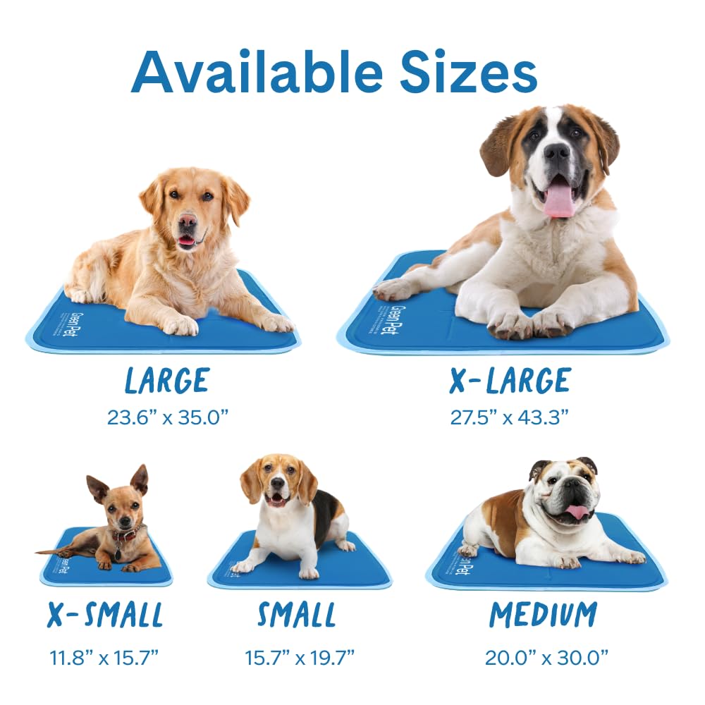 The Green Pet Shop Cool Pet Pad - Medium, Sage Grey - Self-Cooling, Pressure Activated Mat for Dogs & Cats from 21-45 lbs - Non-Toxic Gel, No Water Needed