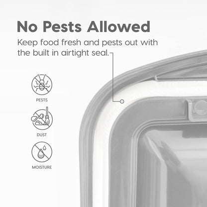 IRIS USA Dog Food Storage Container, Up to 10 lbs, Clear/Black, Made in USA