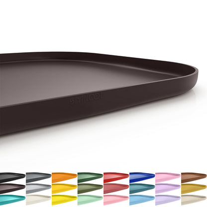 SMILOOL Waterproof Silicone Pet Food Mat with Raised Edge for Dog & Cat