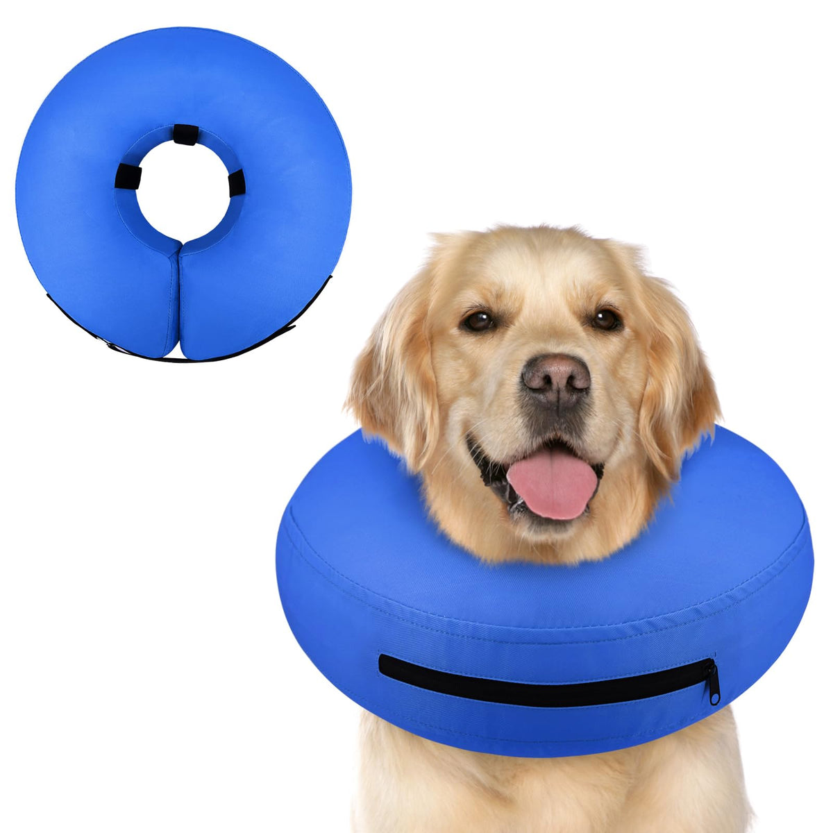 Supet Inflatable Dog Cone Collar for Small Dogs Puppies Cats, Soft Dog Cone Alternative After Surgery for Puppies Cats to Stop Licking