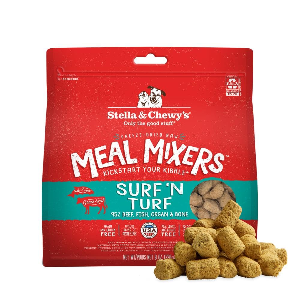 Stella & Chewy's Freeze-Dried Raw Chicken Meal Mixers- Dog Food Topper & Mixer - Made with 95% Cage-Free Chicken, Organs & Bone - Perfect for Picky Eaters - Grain-Free, 2.19 Pound (Pack of 4)