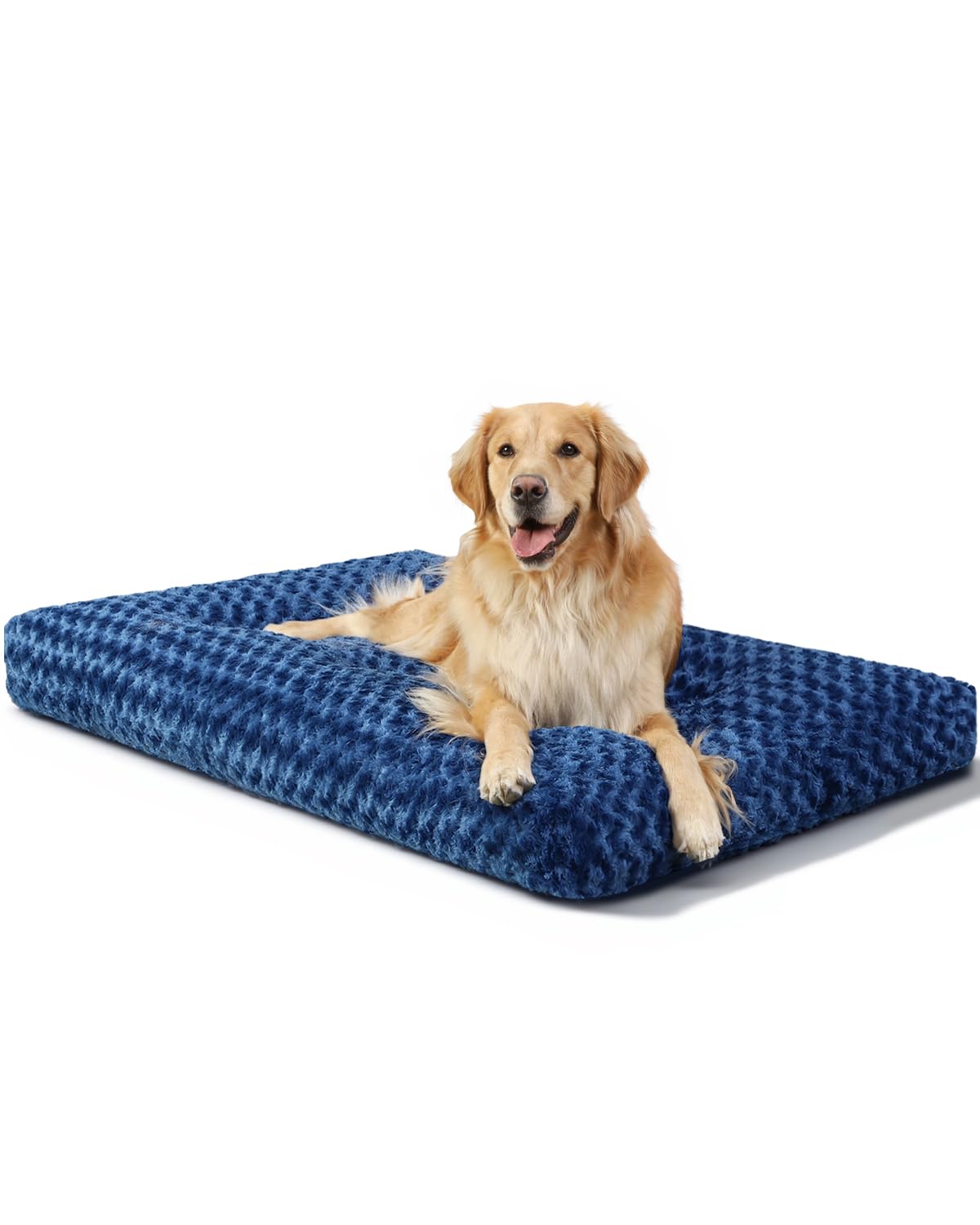 KSIIA Washable Dog Beds Large Sized Dog Crate Bed Plush Mat 41"x27" Gray