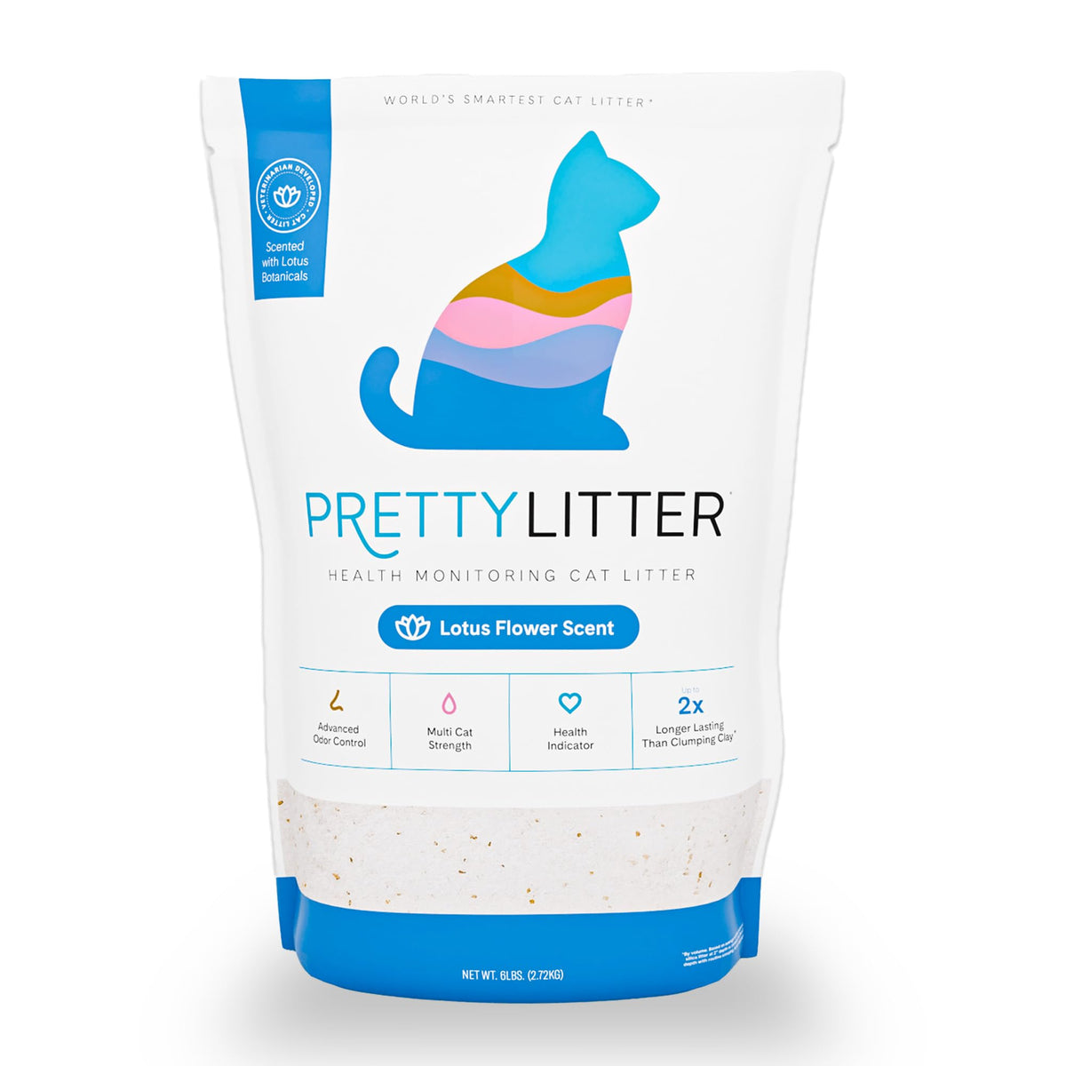 PrettyLitter Health Monitoring Cat Litter, Unscented, 4-Pack, 6 lb. Bags