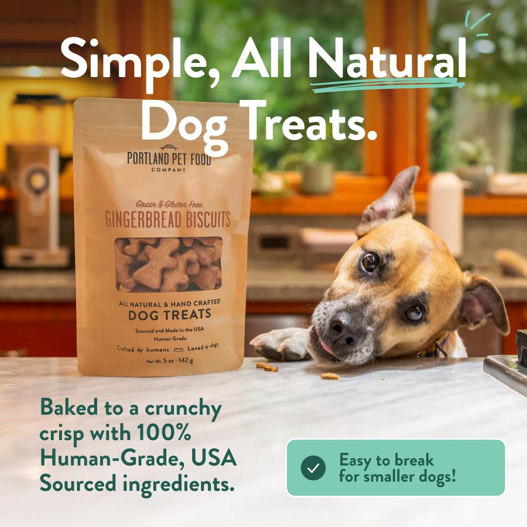 Portland Pet Food Pumpkin Dog Treats - Healthy, Grain-Free Biscuits, 5 oz