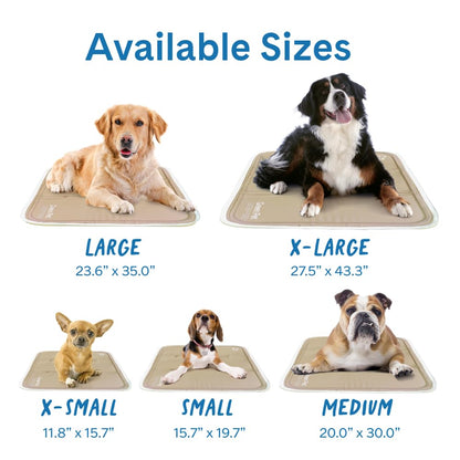 The Green Pet Shop Cool Pet Pad - Medium, Sage Grey - Self-Cooling, Pressure Activated Mat for Dogs & Cats from 21-45 lbs - Non-Toxic Gel, No Water Needed