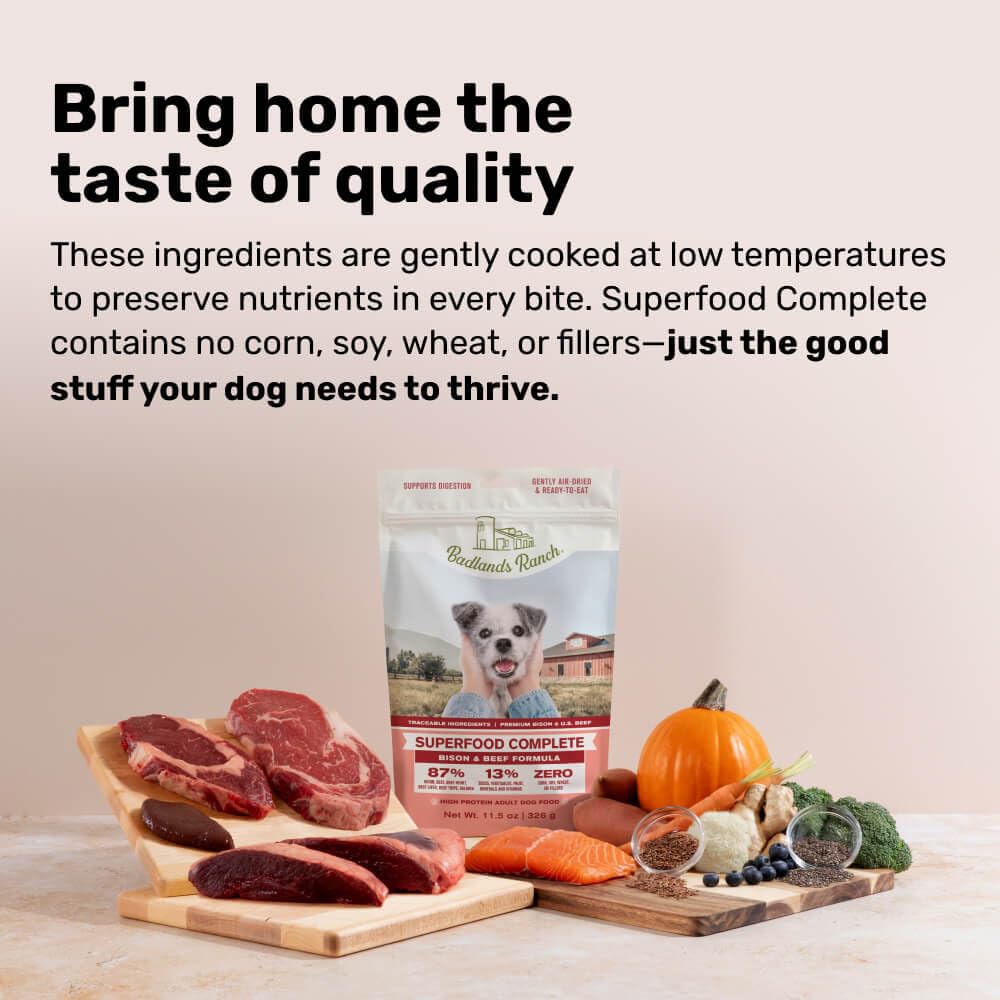 BADLANDS RANCH Air-Dried Chicken Dog Food, 87% Real Meat, 24 oz, 4-Pack
