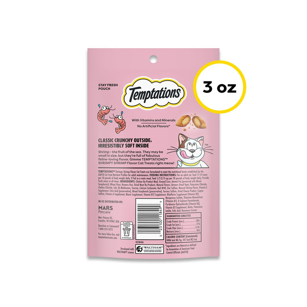 Temptations Classic Crunchy Cat Treats, Shrimpy Shrimp, 16 oz