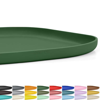 SMILOOL Waterproof Silicone Pet Food Mat with Raised Edge for Dog & Cat